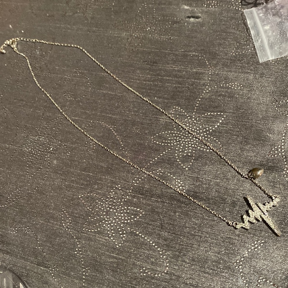 Stirling silver heartbeat necklace